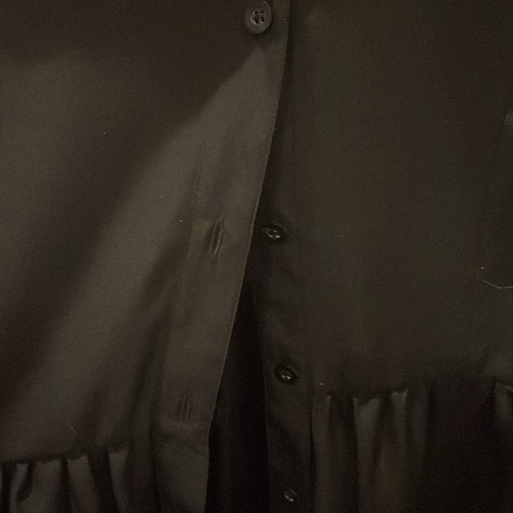 Black Button Up: Peplum With Sheer Back - image 3